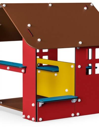 Spielhaus mit 2 Räumen (Tisch + Bänke + Tresen) BASIC750