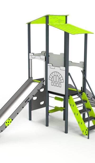 11095 Turm mit Rutschen, Kletterwand und Netz