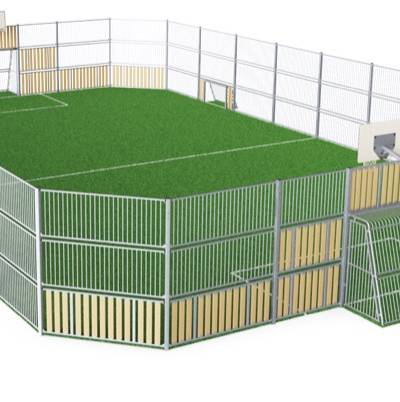 MUGA, 18 x 26 m, Seitenhöhe 3 m, Stahl-Holzoptik FRE600901