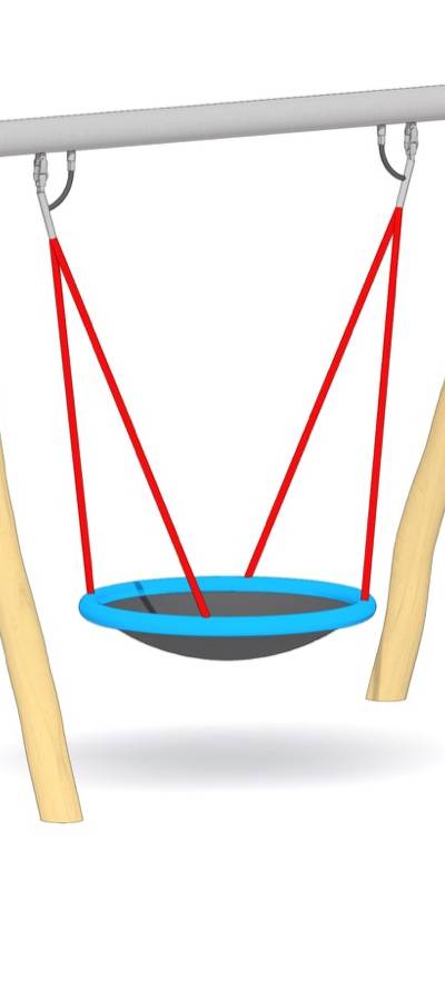 Nestkorbschaukel LH250cm, Querrohr Stahl verzinkt