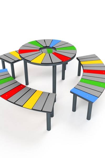 5019S Runde Tischkombination mit Bänken
