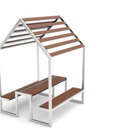 Banktisch Scandi mit Dach
