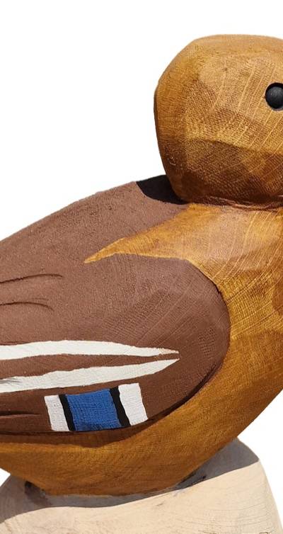 Pfostenkopf/Schnitzfigur Ente -