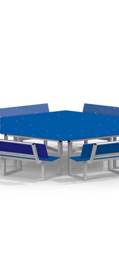 Bank & Tisch HPL (6 Sitzplätze)