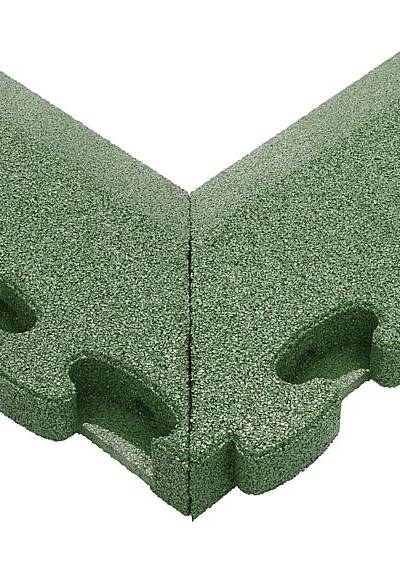 Puzzle Mat 3D Eckplatte neg. angeschrägt m. Zwischenelement 60 mm grün