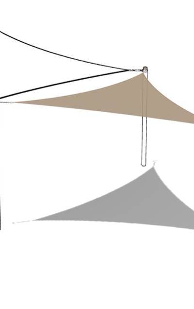 Feststehender/Temporärer Sonnenschutz, 5 x 5 x 5 m