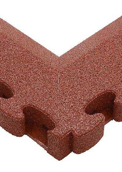 Puzzle Mat 3D Eckplatte neg. m. Zwischenelement 80 mm rotbraun