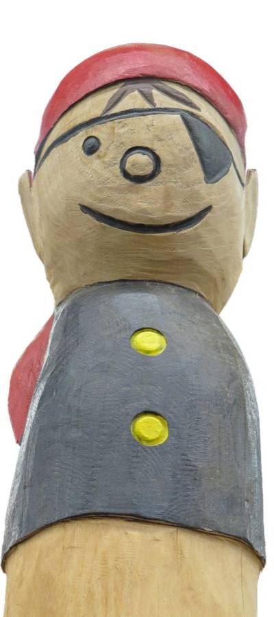 Pfostenkopf/Schnitzfigur Pirat -