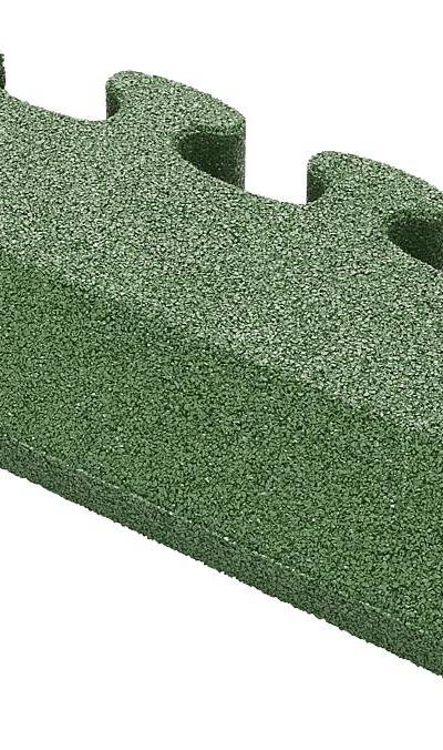 Puzzle Mat 3D Randplatte angeschrägt mit Zwischenelement 80 mm grün