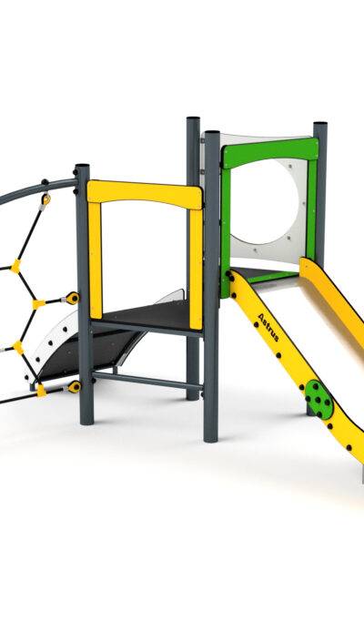 11068 Rutsche mit Netz, Kletterwand und Sprossenleiter