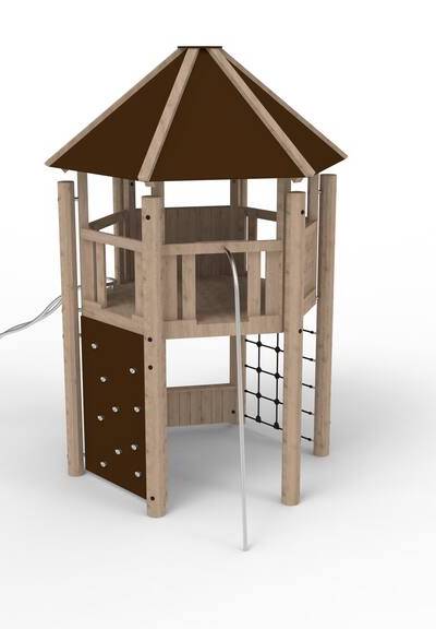 Kletterturm System 6 mit Boden und Dach