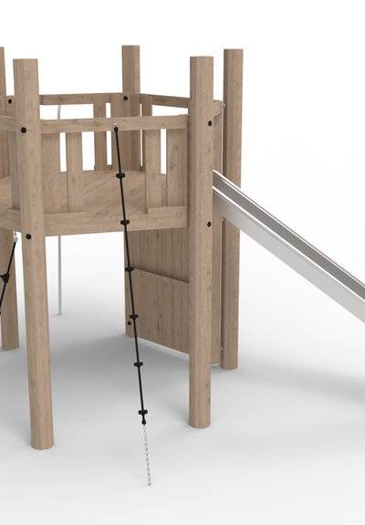 Kletterturm System 6 mit Boden und Rutsche