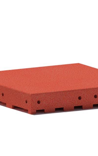 Fallschutzplatte 70 mm, Rot, 500 x 500 mm, FF 210