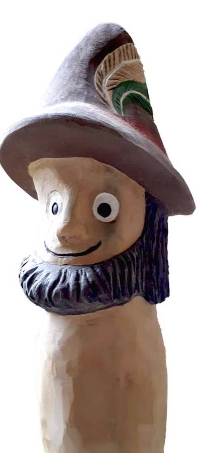Pfostenkopf/Schnitzfigur Räuber -