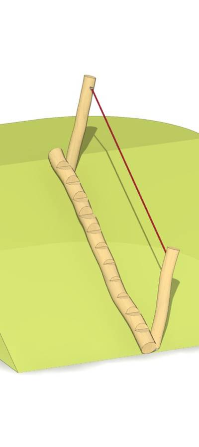 Stammtreppe 3m mit Seilhandlauf