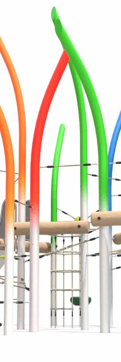 Farbiges Seilkletternetz für den Spielplatz