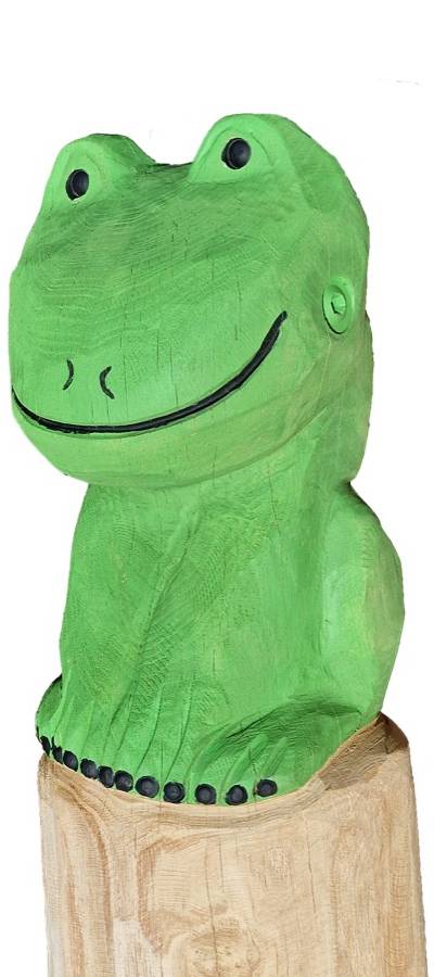 Pfostenkopf/Schnitzfigur Frosch -