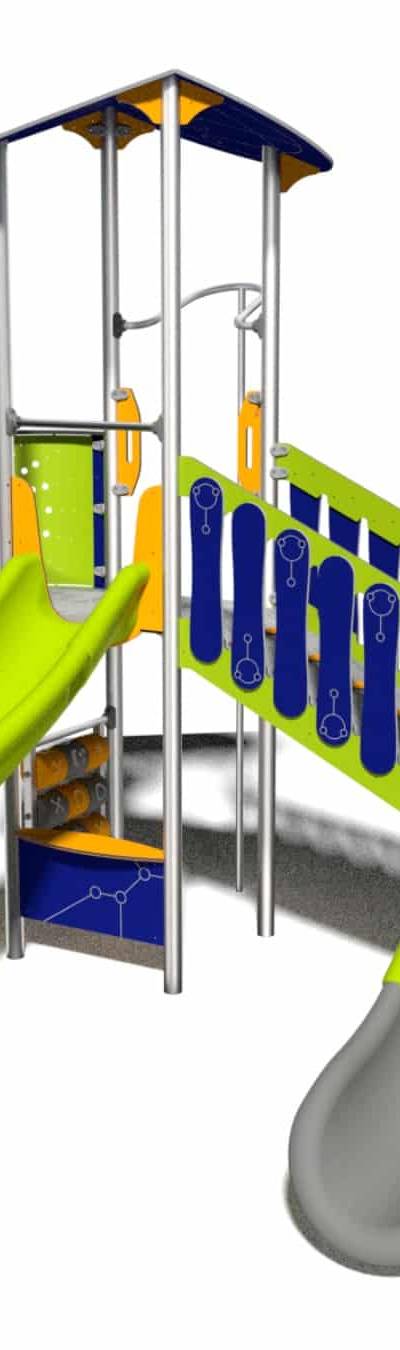 Zweitürmer-Set mit Rutsche für Spielplatz