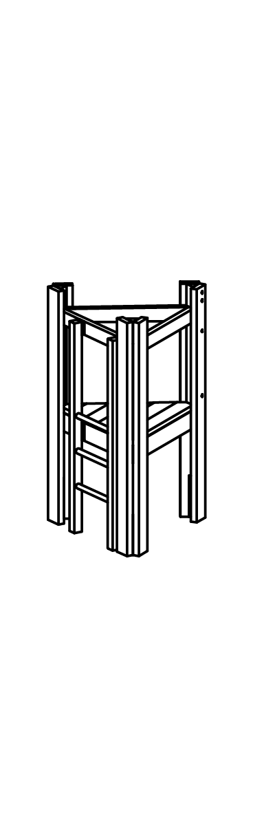 Kleine Dreieckhütte mit Leiter