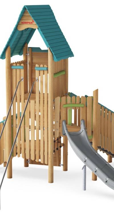 Multi Spielturm mit Barrenrutsche, ADA NRO102601