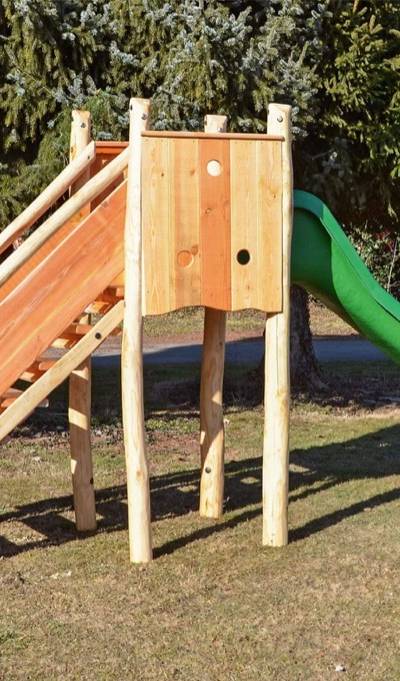 Rutschbahn 250 cm mit Treppenaufstieg aus Edelkastanie