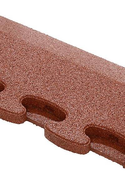 Puzzle Mat 3D Randplatte angeschrägt mit Zwischenelement 45 mm rotbraun