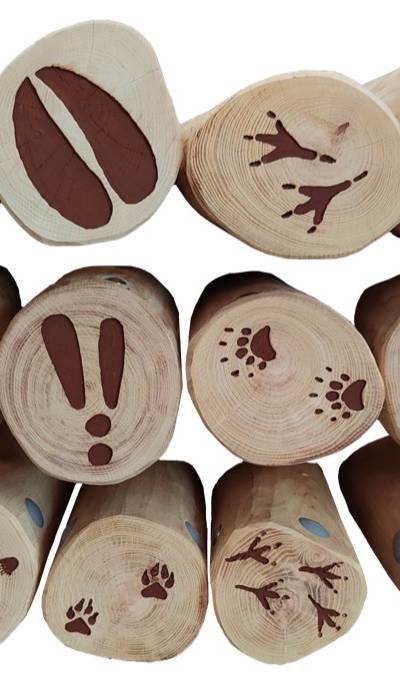 12 Balancierpoller Tierspuren inkl. Infotafel