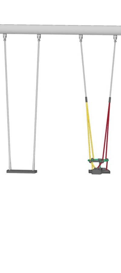 Schaukel 2-fach LH250cm, Querrohr Stahl verzinkt, 1 Kleinkind-Schaukelsitz