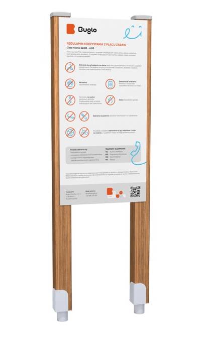 Spiel  – und Bolzplatzschild mit Holzpfosten