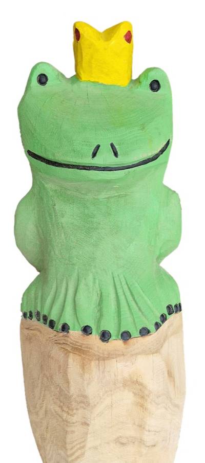 Pfostenkopf/Schnitzfigur Froschkönig -