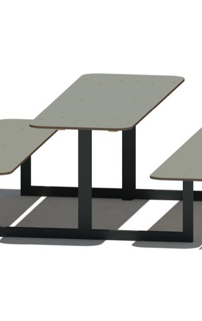 Bank-Tisch-Bank-Kombination mit Lehne 15002 (HPL)