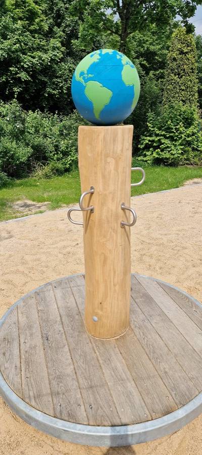 Stehkreisel groß Ø150cm mit Motivkopf Erde -