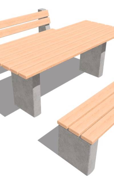 Sitzgruppe Zürich, Betonsockel grau