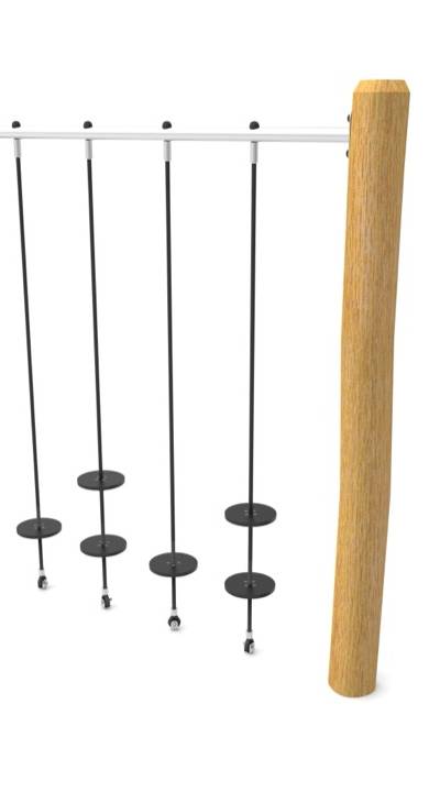 Seilwand mit Scheiben Robinie