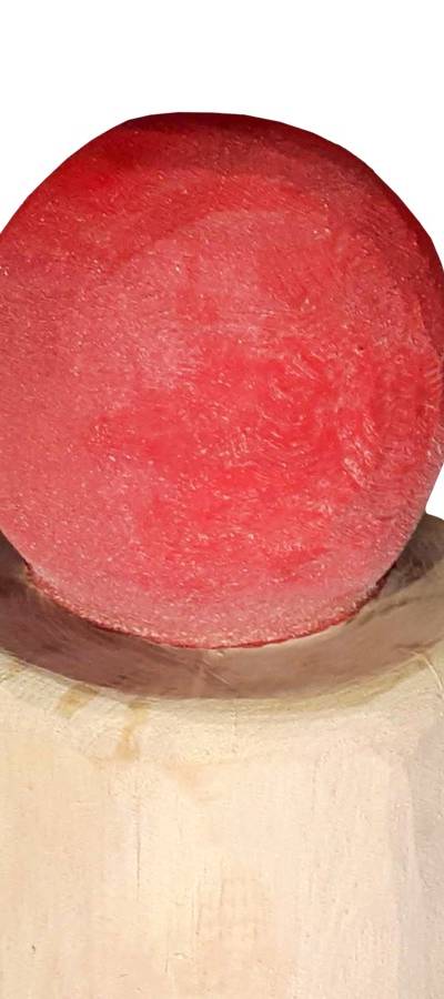 Pfostenkopf/Schnitzfigur Kugel rot -
