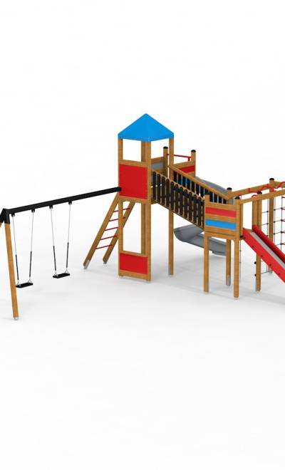 Twister Spielanlage mit Rutsche und Schaukel