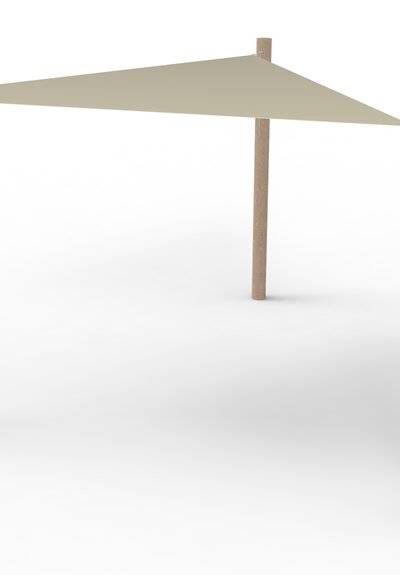 PE-Sonnensegel-System 1 Segel (3x3x3 m) + 3 Pfosten