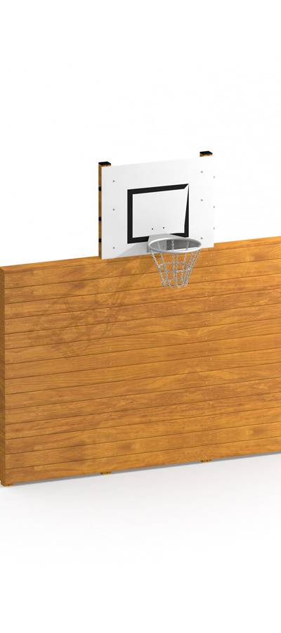 Basketballkorb mit Holzwand