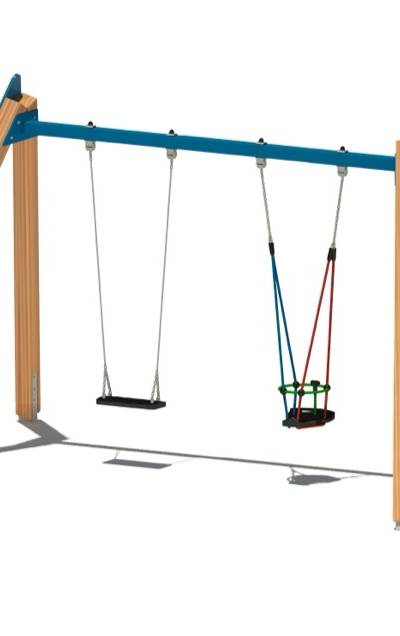 Vierkantholzschaukel 5850-2, 2-sitzig