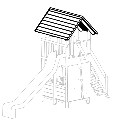 Satteldach zu Kombiturm aus Ficht imprägniert