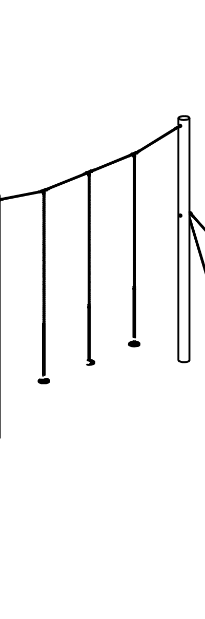 Schwingseilgerät mit Pendelsitzen und Abspannungen
