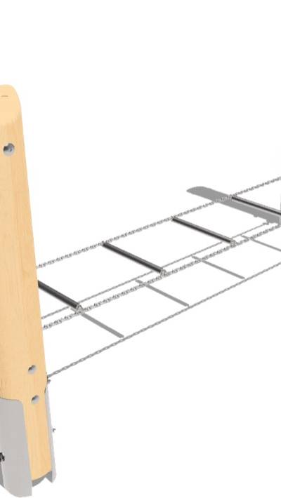 Balancierelement liegende Strickleiter mit Edelstahlpfosten