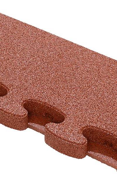 Puzzle Mat 3D Randplatte mit Zwischenelement 60 mm rotbraun