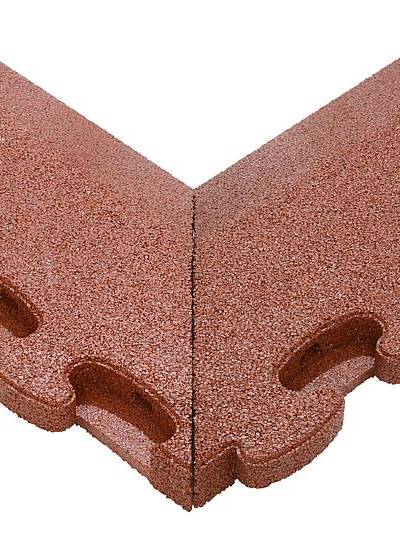 Puzzle Mat 3D Eckplatte neg. m. Zwischenelement 45 mm rotbraun