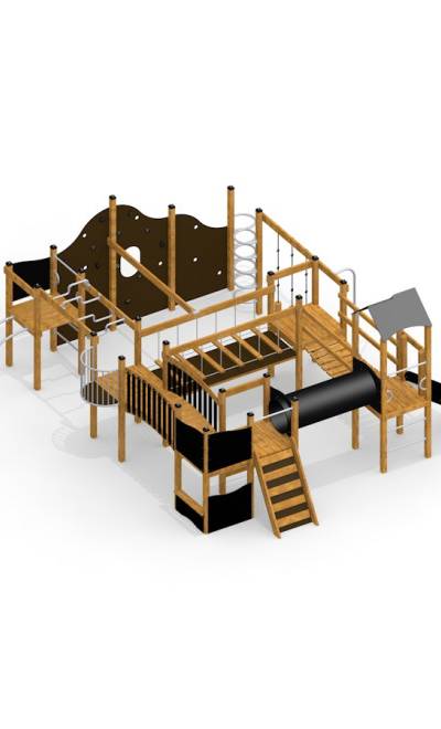 King-Kong Burg II Spielanlage mit Spielturm, Kletterwand und Rutsche