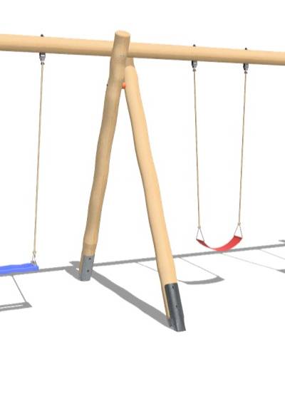 Dreifachschaukel aus Edelkastanie