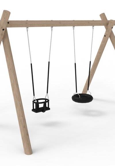 Schaukel mit A-Gestell, Reifensitz und Babysitz