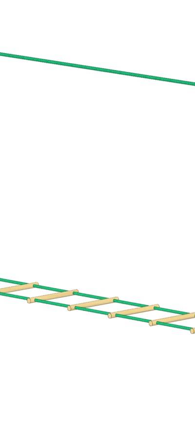 Strickleiter waagerecht 3m mit Halteseil