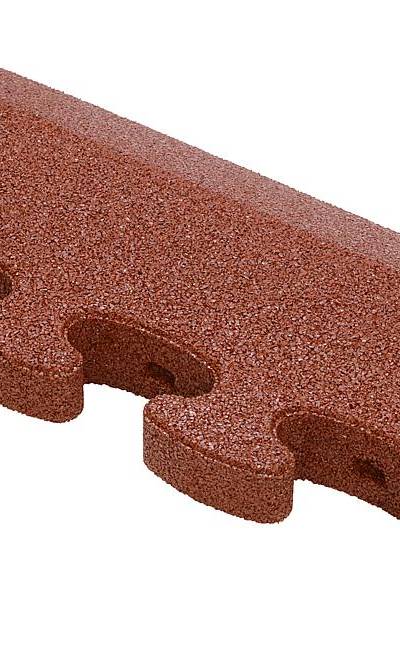Puzzle Mat 3D Randplatte angeschrägt ohne Zwischenelement 60 mm rotbraun