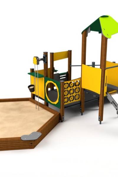 10047 Sandkasten Spielsetz Rollstuhlgängig - Inklusion von beeinträchtigten Kindern